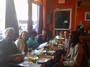 The Team with Joanne Travers and Michael Simon at the Middle East restaurant in cambridge shortly after the team arrived